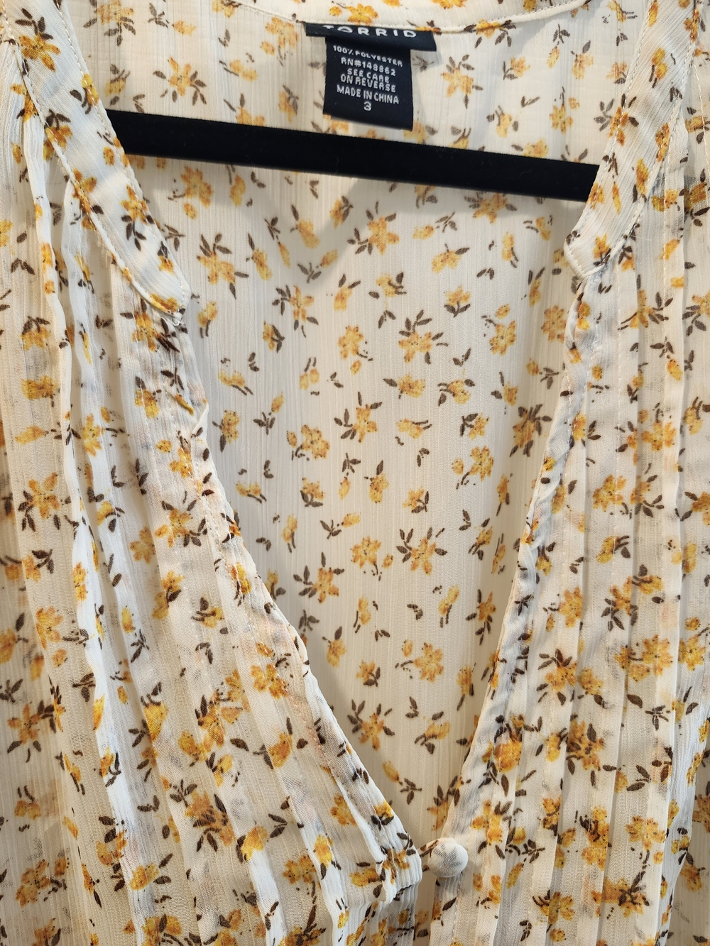 Torrid Cream Floral High-Low Midi Dress, Torrid 3 = 3X - Picture 4 of 4